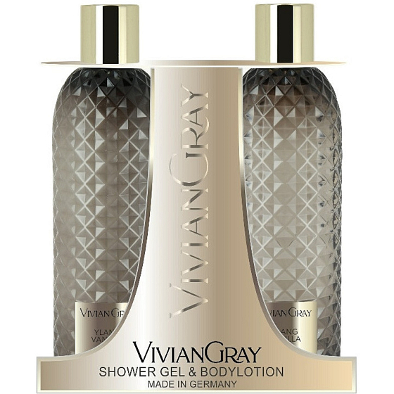 Vivian Gray Ylang a Vanilka luxusní sprchový gel 300 ml + luxusní tělové mléko 300 ml, kosmetická sada