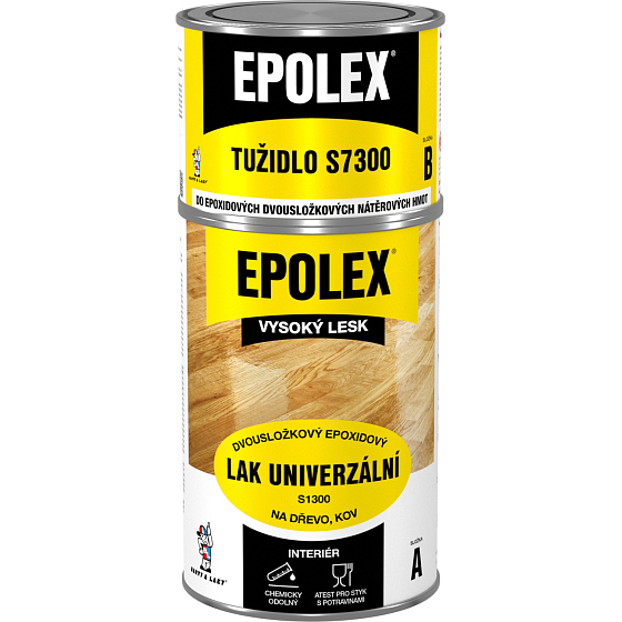 Epolex s1300 lesk dvousložkový lak na dřevo + tužidlo, 840 g