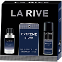 LA RIVE EXTREME STORY toaletní voda 75 ml + deodorant sprej 150 ml, dárková sada pro muže + Sprchový gel La Rive 2v1 Minie 250 ml NAVÍC