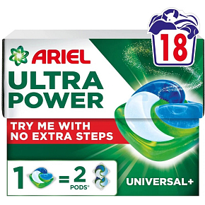 Ariel prací kapsle Ultra Power PODS Universal+ 18 ks