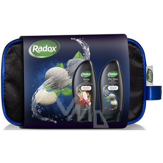 Radox Charismatický for Men a Noire sprchové gely 250 ml + taška, pro muže kosmetická sada