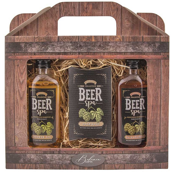 Bohemia Gifts Beer Spa sprchový gel 100 ml + sůl do koupele 150 g + šampon na vlasy 100 ml, kosmetická sada