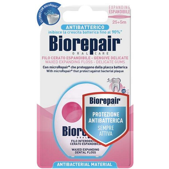 Biorepair Expanding voskovaná expandující zubní nit, plochá 30 m