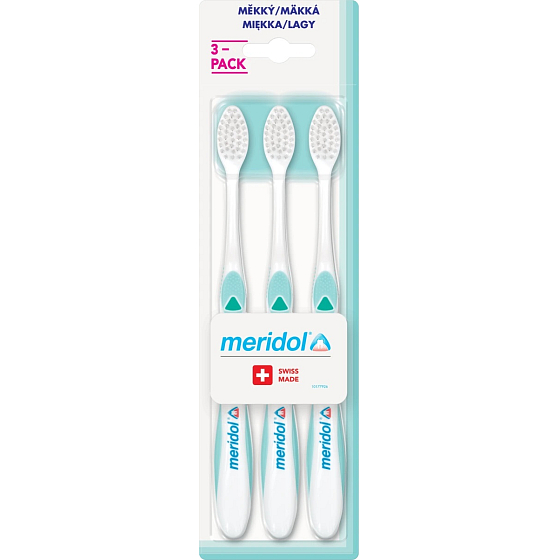 Meridol Swiss Made měkký zubní kartáček 3 kusy