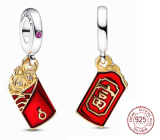 Charm Sterlingové stříbro 925 Červená obálka - bohatství, přívěsek na náramek symbol