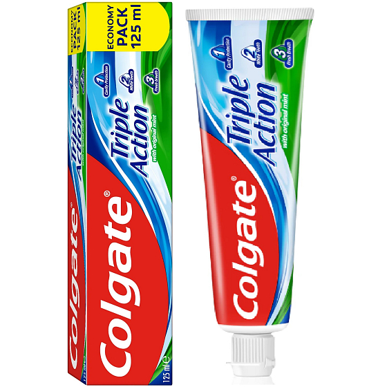 Colgate Triple Action XXL pack zubní pasta 125 ml