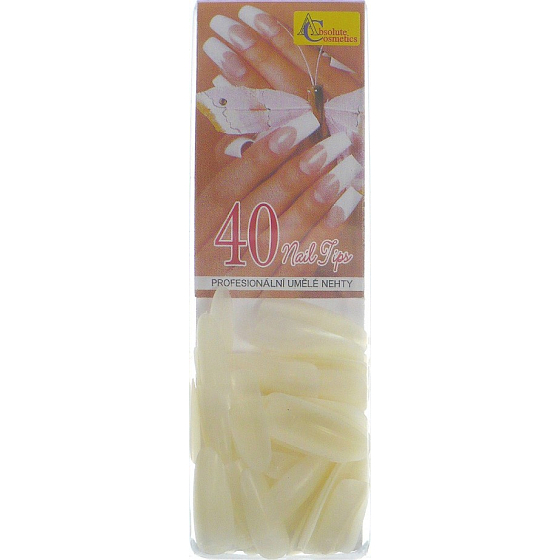 Absolute Cosmetics 40 Nail Tips profesionální umělé nehty 0400 Oval 40 kusů