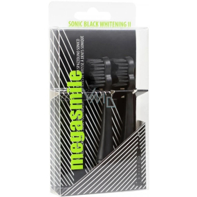 MegaSmile Black Whitening II Sonic náhradní hlavice pro sonický zubní kartáček nejnovější generace Černý 2 kusy