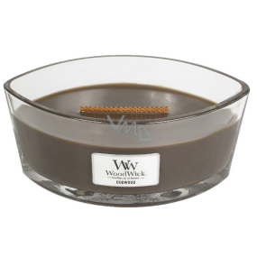 WoodWick Oudwood - Pryskyřice vonná svíčka s dřevěným širokým knotem a víčkem sklo loď 453 g