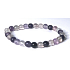 Fluorit purpurovo-čirý náramek elastický přírodní kámen, kulička 6 mm / 16 -17 cm, kámen géniů
