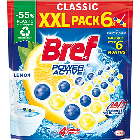 Bref WC kuličky Power Aktiv Lemon, 6 x 50 g Bref WC kuličky Power Aktiv Lemon, 6 x 50 g