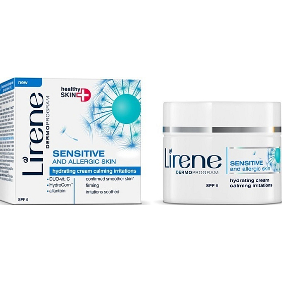 Lirene Healthy Skin+ Citlivá a alergická pleť hydratační krém pro zmírnění podráždění 50 ml