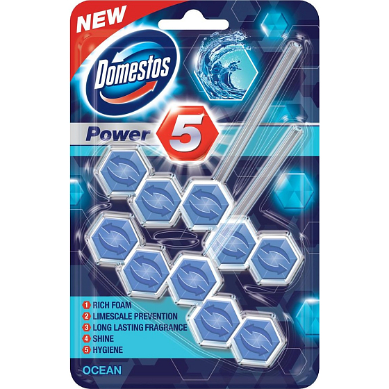 Domestos Power 5 Ocean Wc tuhý blok 2 x 55 g