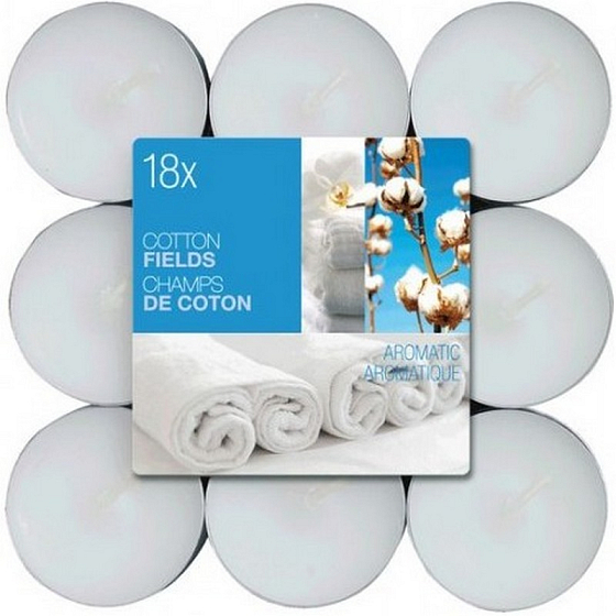 Bolsius Aromatic Cotton Fields - Bavlněné plantáže vonné čajové svíčky 18 kusů, doba hoření 4 hodiny