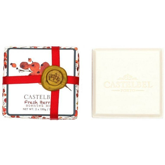 Castelbel Fresh Berries - Čerstvé bobule vánoční toaletní mýdlo 2 x 150 g, kosmetická sada