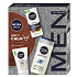 Nivea Men Keep it Calm Sensitive SPF15 pleťový krém 75 ml + Nivea Men Sensitive čistící gel 100 ml + Nivea Men Sensitive Bamboo Extract sprchový gel 250 ml, kosmetická sada pro muže