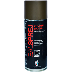 BALSPREJ vrchní univerzální akrylová barva ve spreji, RAL 6014 olivová zelenožlutá mat, 400 ml