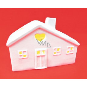 Porcelánový domeček LED svítící výška 8,5 cm