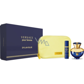 Versace Dylan Blue pour Femme parfémovaná voda pro ženy 100 ml + parfémovaná voda 10 ml + etue, dárková sada