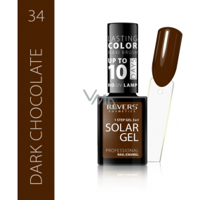 Revers Solar Gel gelový lak na nehty 34 Dark Chocolate 12 ml