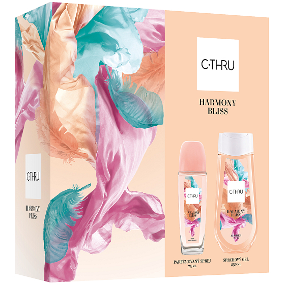 C-Thru Harmony Bliss parfémovaný deodorant sklo 75 ml + sprchový gel 250 ml, kosmetická sada pro ženy