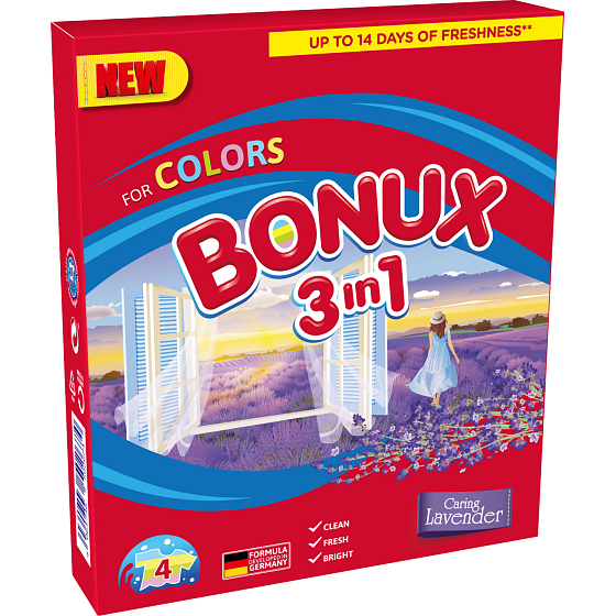 Bonux Color Caring Lavender prací prášek, 4 praní, 300 g