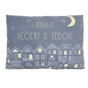 Albi Humorný polštář velký Miluji rána s tebou 36 cm × 30 cm.