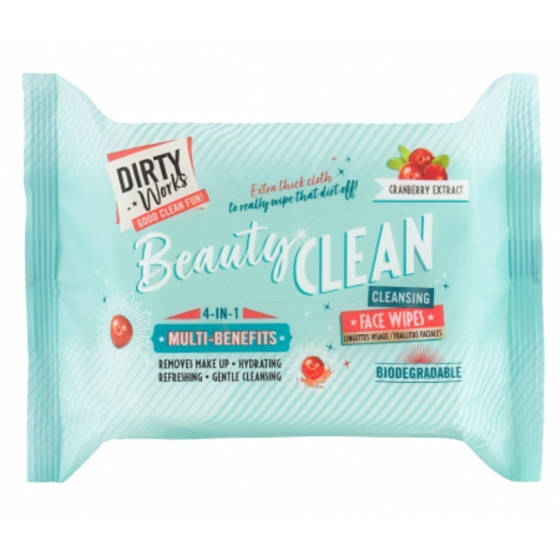 Dirty Works Beauty Clean vlhčené odličovací ubrousky 25 kusů