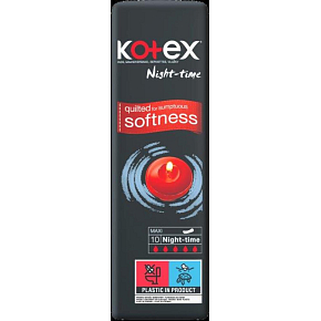 Kotex Maxi Night dámské vložky, 10 ks Kotex Maxi Night dámské vložky, 10 ks