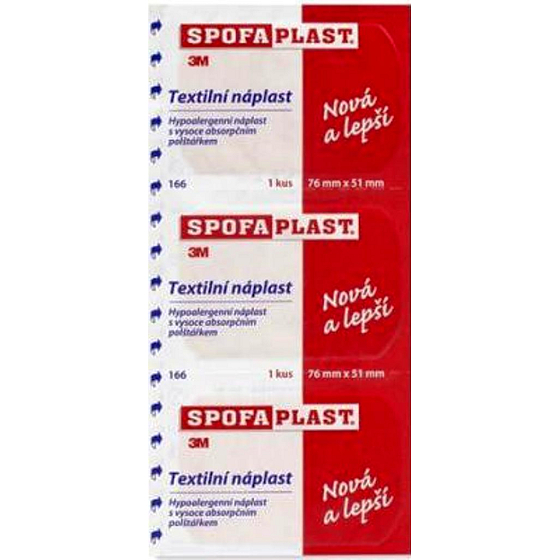 3M Spofaplast 166 textilní náplast 76 mm x 51 mm 3 kusy