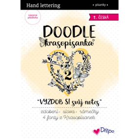Ditipo Krasopísanka Doodle - Vyzdob si svůj notes 2 předtištěná česká slova k procvičení 36 stran 7264001