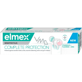 Elmex Sensitive Plus Complete Protection zubní pasta efektivně pečuje o ústa a citlivé zuby 75 ml
