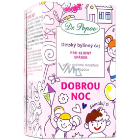 Dr. Popov Dobrou noc dětský bylinný čaj pro klidný spánek 20 x 1,5 g