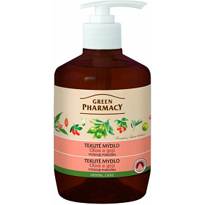 Green Pharmacy Oliva a Goji tekuté mýdlo s dávkovačem 460 ml