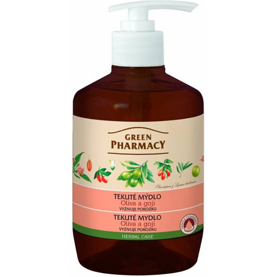 Green Pharmacy Oliva a Goji tekuté mýdlo s dávkovačem 460 ml