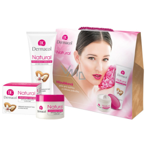 Dermacol Natural Výživný mandlový denní krém 50 ml + Mandlový krém na ruce a nehty 100 ml, kosmetická sada