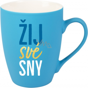 Albi Sametový hrnek Žij své sny tyrkysový 300 ml