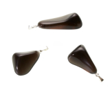 Obsidián kouřový Troml přívěs přírodní kámen, M cca 3 cm, 1 kus, kámen záchrany