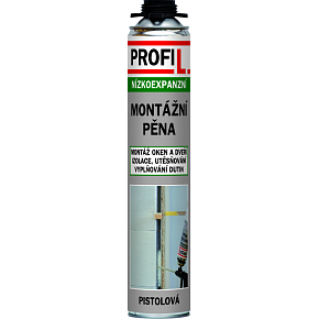 Profil montážní pěna, nízkoexpanzní, pistolová, 750 ml Profil montážní pěna, nízkoexpanzní, pistolová, 750 ml