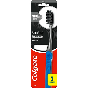 Colgate Slim Soft Charcoal zubní kartáčk 3-pack Colgate Slim Soft Charcoal zubní kartáčk 3-pack