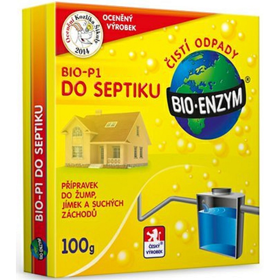 Bio-Enzym Bio-P1 Biologický přípravek do septiku, žumpy, suchého záchodu 100 g k likvidaci organických nečistot