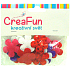 CreaFun Textilní dekorace Květina s flitry mix barev 28 x 28 mm 20 kusů