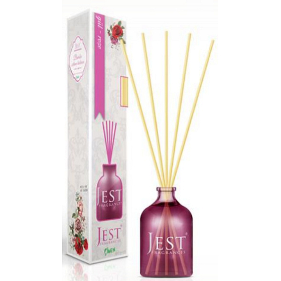 Cimen Jest Růže aroma difuzér s přírodními ratanovými tyčinkami pro postupné uvolňování vůně 100 ml