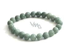 Jadeit Barmský náramek elastický přírodní kámen, kulička 8 mm / 16 - 17 cm