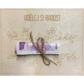 Albi Dřevěné přání na peníze Udělej si radost 15,5 x 12,5 x 0,3 cm