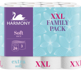 Harmony Soft bílý neparfémovaný toaletní papír 15,7 m 3 vrstvý 24 kusů