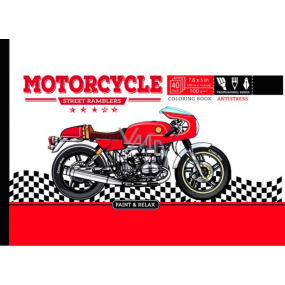 Ditipo Relaxační omalovánky v pevné vazbě Motorky 200 x 126 mm 20 stran