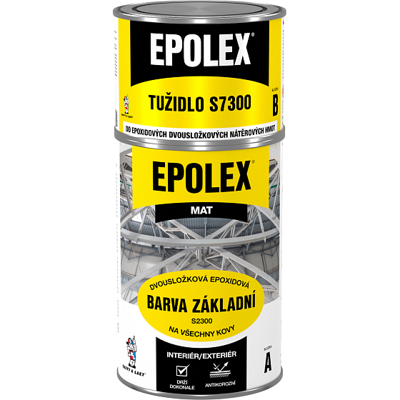 EPOLEX S2300 barva základní na kov, šedý mat + Epolex S7300 tužidlo, sada 1,18 kg