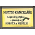 Nekupto Dřevěná cedule s citátem Motto kanceláře malá 15 x 9,5 cm