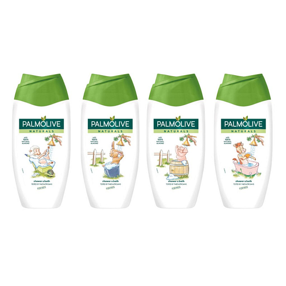 Palmolive Naturals For Kids 2v1 sprchový gel a pěna do koupele 250 ml 1 kus